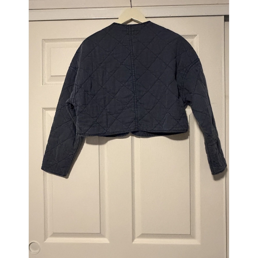 Zara Quilted Jacket Blue Cropped Utilitarian Copenhagen Gorpcore Military - Picture 3 of 9